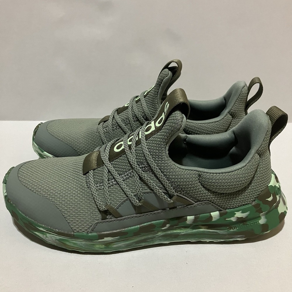 Adidas Womens Lite Racer Adapt 5.0‎ Size 6 Green Camo Shoes Sneaker Running RARE